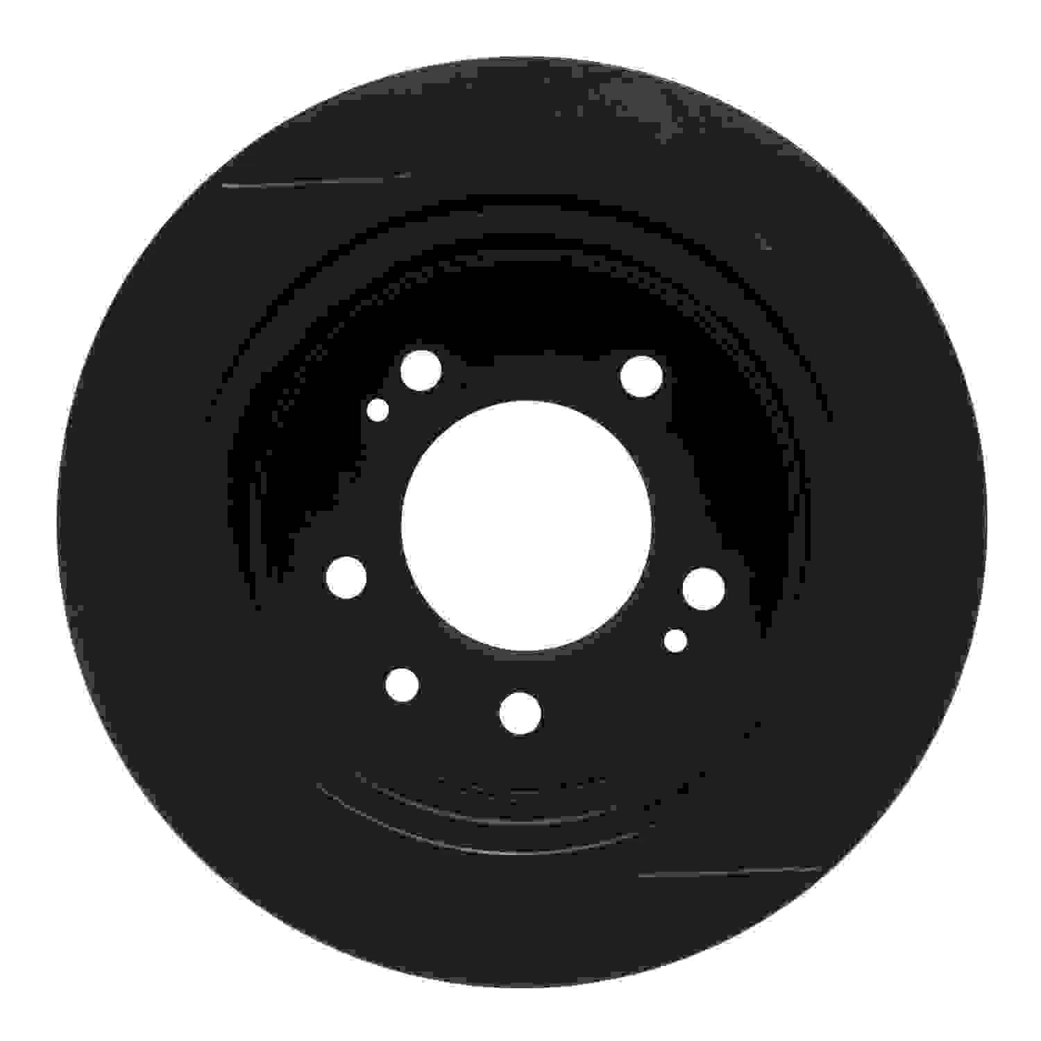 R1 Concepts 07-10 Hyundai Elantra Rear Left Slotted Black Brake Rotor - Image 2