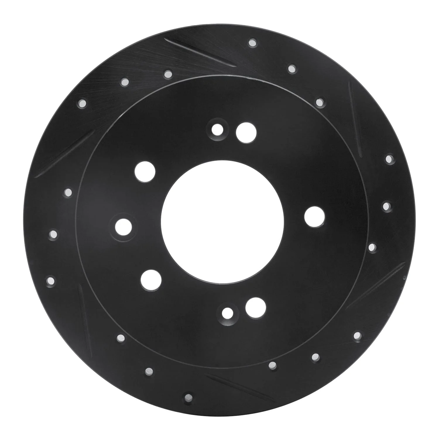 R1 Concepts 07-10 Hyundai Elantra Rear Right Drilled & Slotted Black Brake Rotor