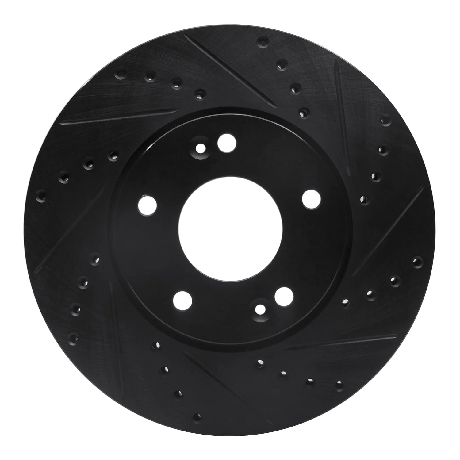 R1 Concepts 07-10 Kia Rondo (Canada) Front Right Drilled & Slotted Black Brake Rotor