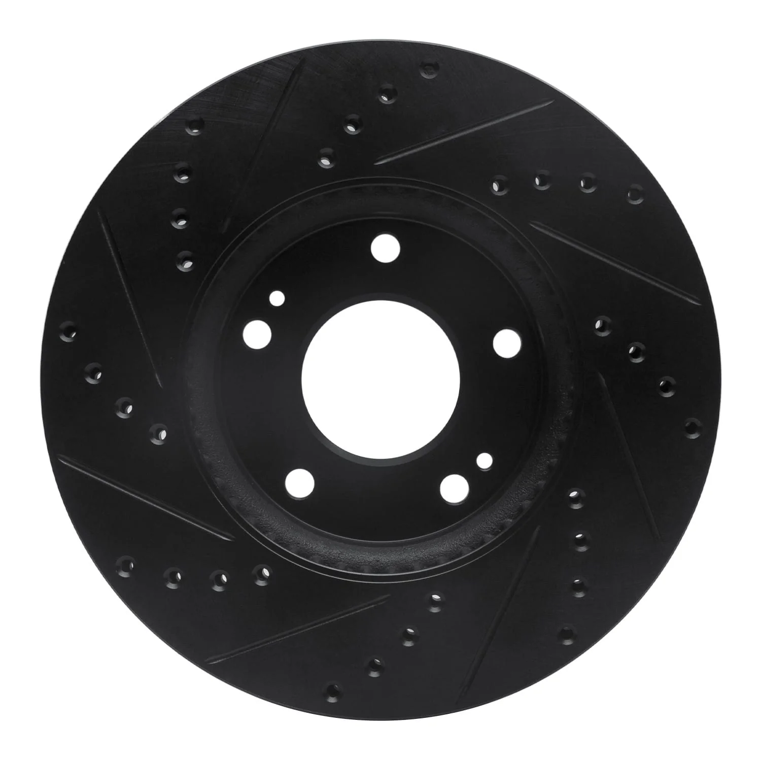 R1 Concepts 07-10 Kia Rondo (Canada) Front Right Drilled & Slotted Black Brake Rotor - Image 2