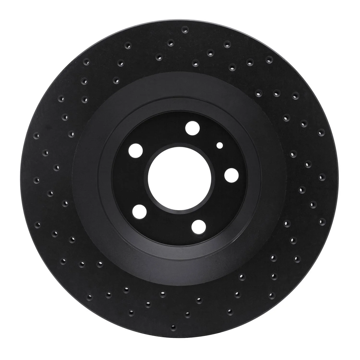R1 Concepts 07-11 Audi S6 Rear Left Drilled Black Brake Rotor - Image 2