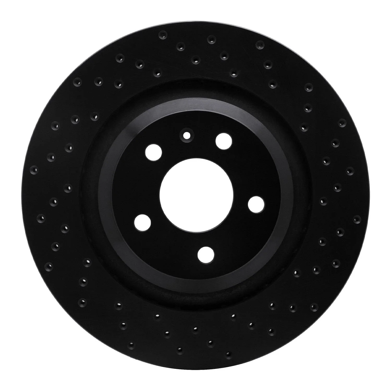 R1 Concepts 07-11 Audi S6 Rear Right Drilled Black Brake Rotor