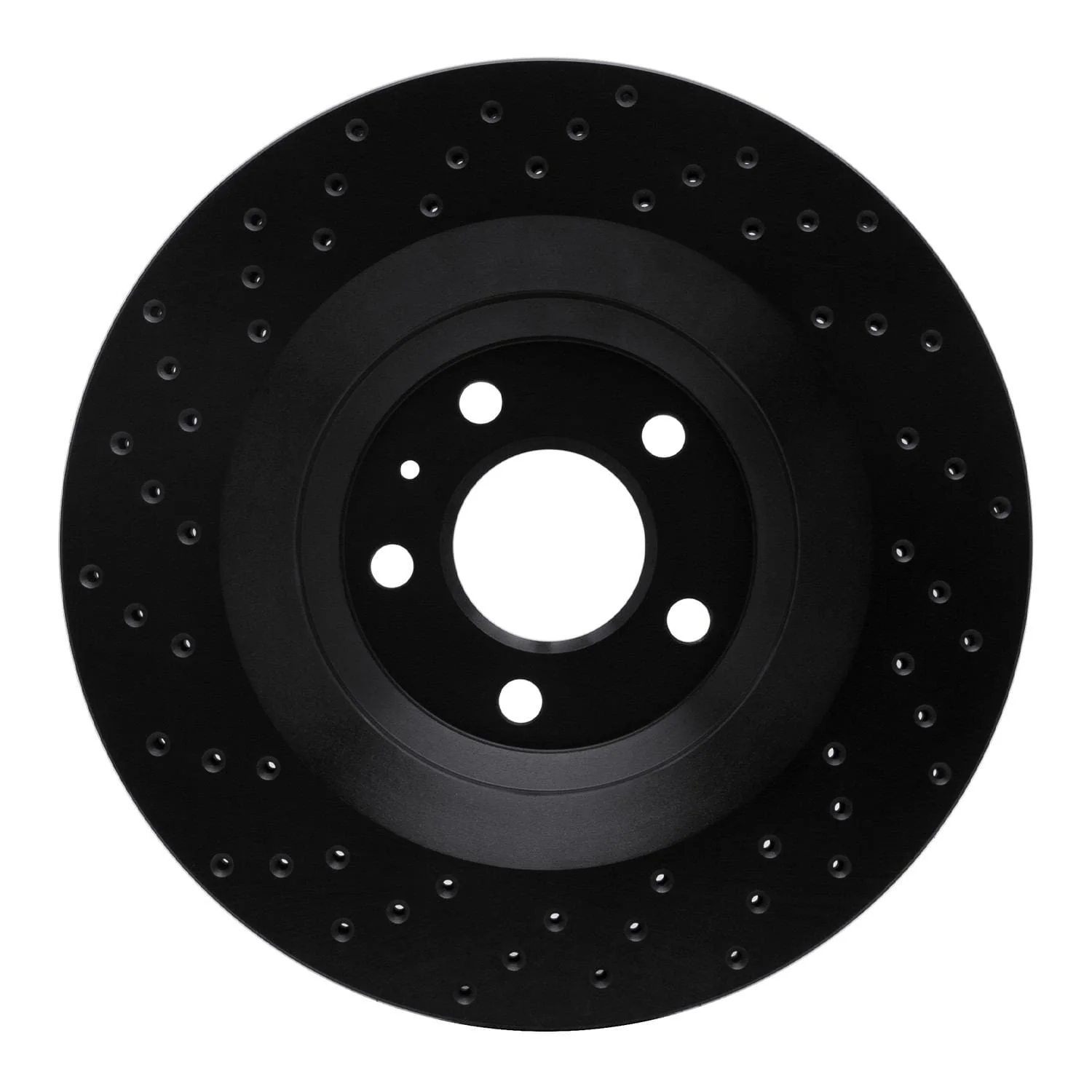 R1 Concepts 07-11 Audi S6 Rear Right Drilled Black Brake Rotor - Image 2