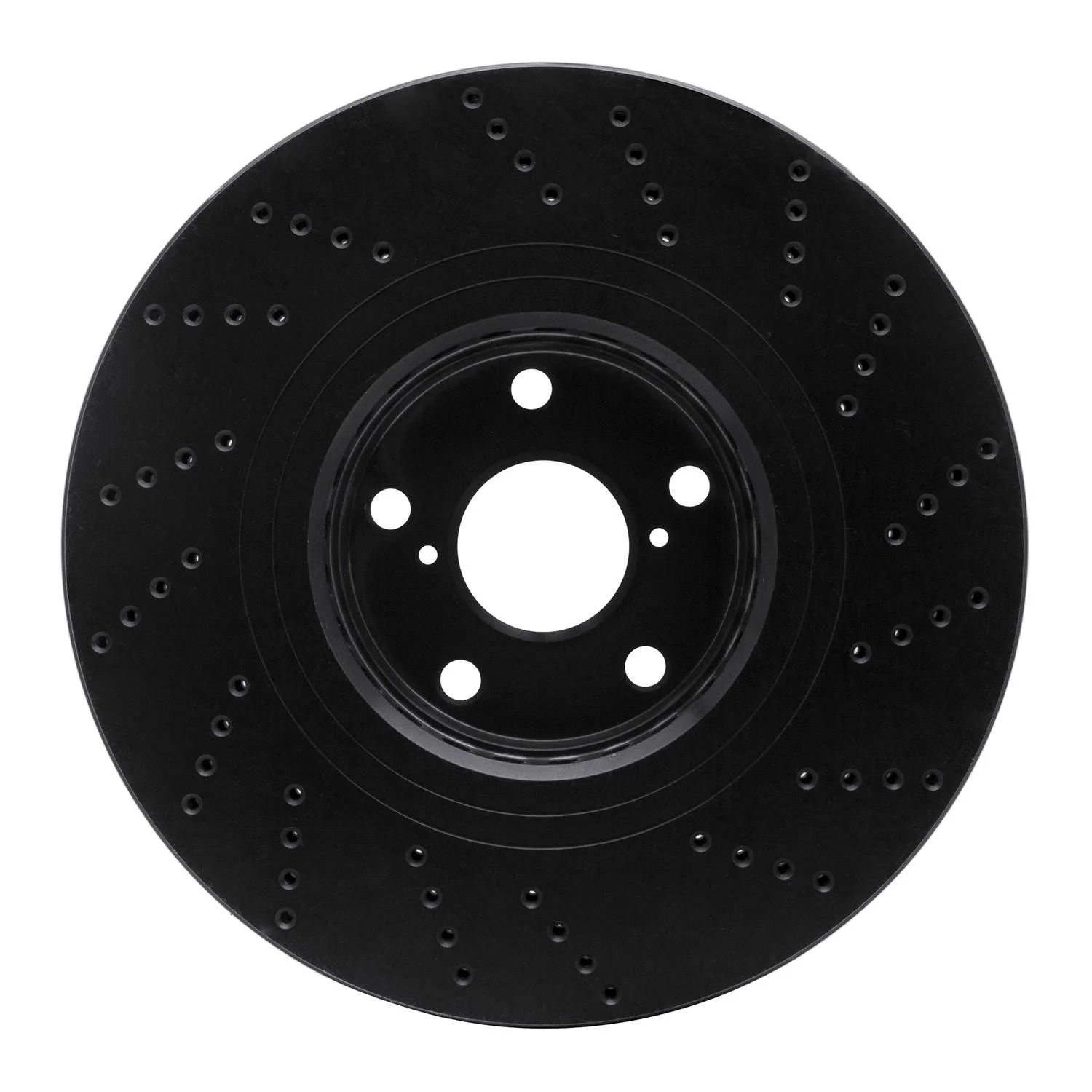 R1 Concepts 07-11 Lexus GS350 Left Front Drilled Black Brake Rotor - Image 2