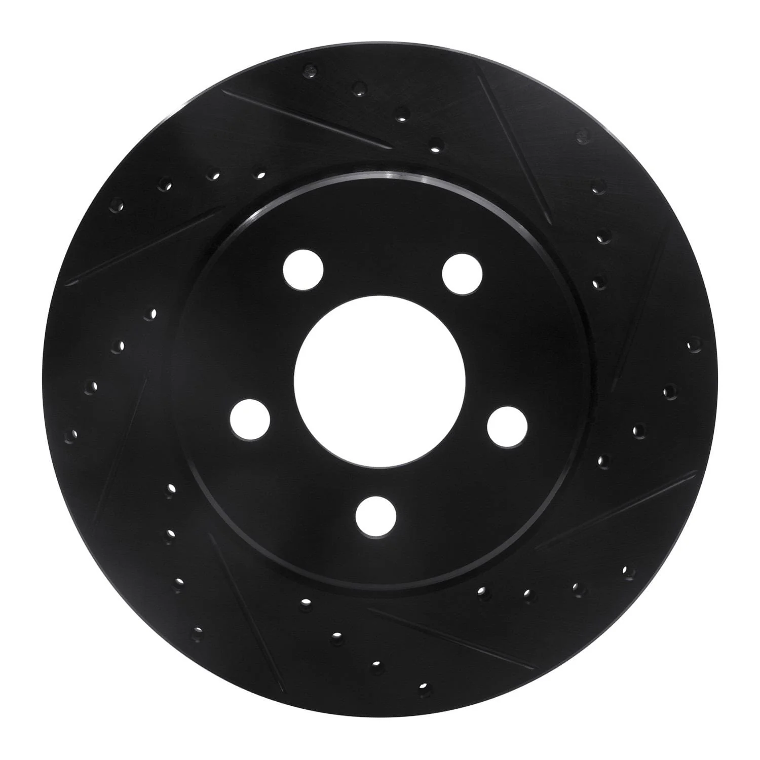R1 Concepts 07-12 Dodge Nitro Front Right Drilled & Slotted Black Brake Rotor