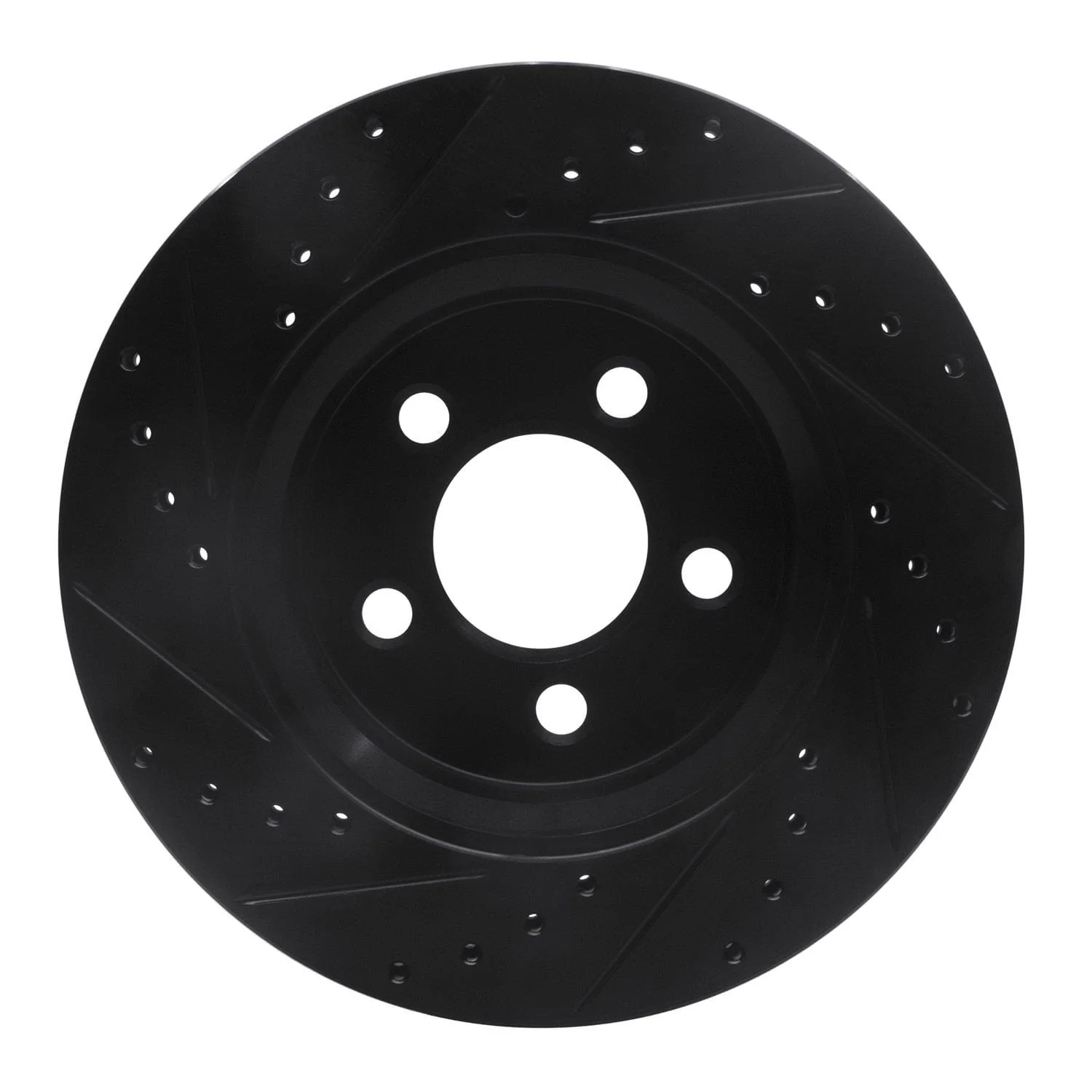 R1 Concepts 07-12 Dodge Nitro Front Right Drilled & Slotted Black Brake Rotor - Image 2