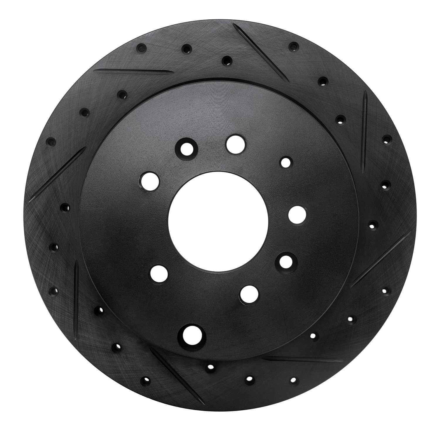 R1 Concepts 07-12 Ford Edge Rear Right Drilled & Slotted Black Brake Rotor