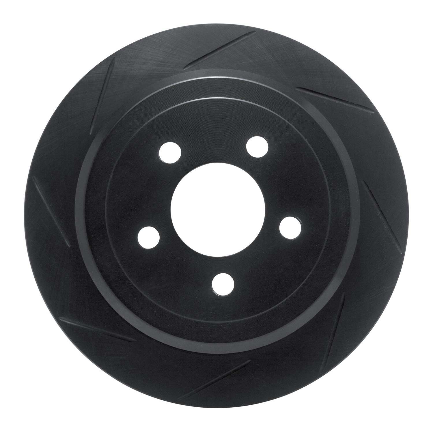 R1 Concepts 07-12 Jeep Liberty Rear Left Slotted Black Brake Rotor