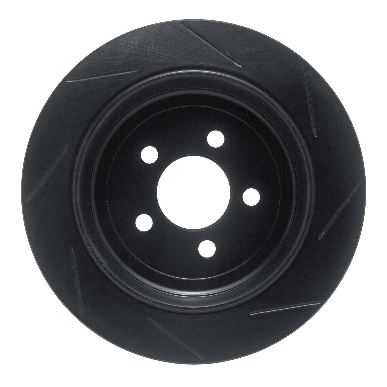 R1 Concepts 07-12 Jeep Liberty Rear Left Slotted Black Brake Rotor - Image 2