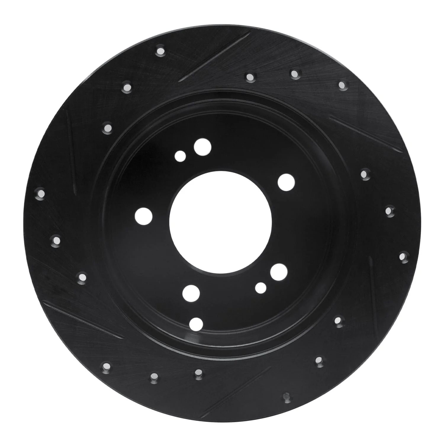R1 Concepts 07-12 Kia Rondo (Canada) Rear Right Drilled & Slotted Black Brake Rotor - Image 2