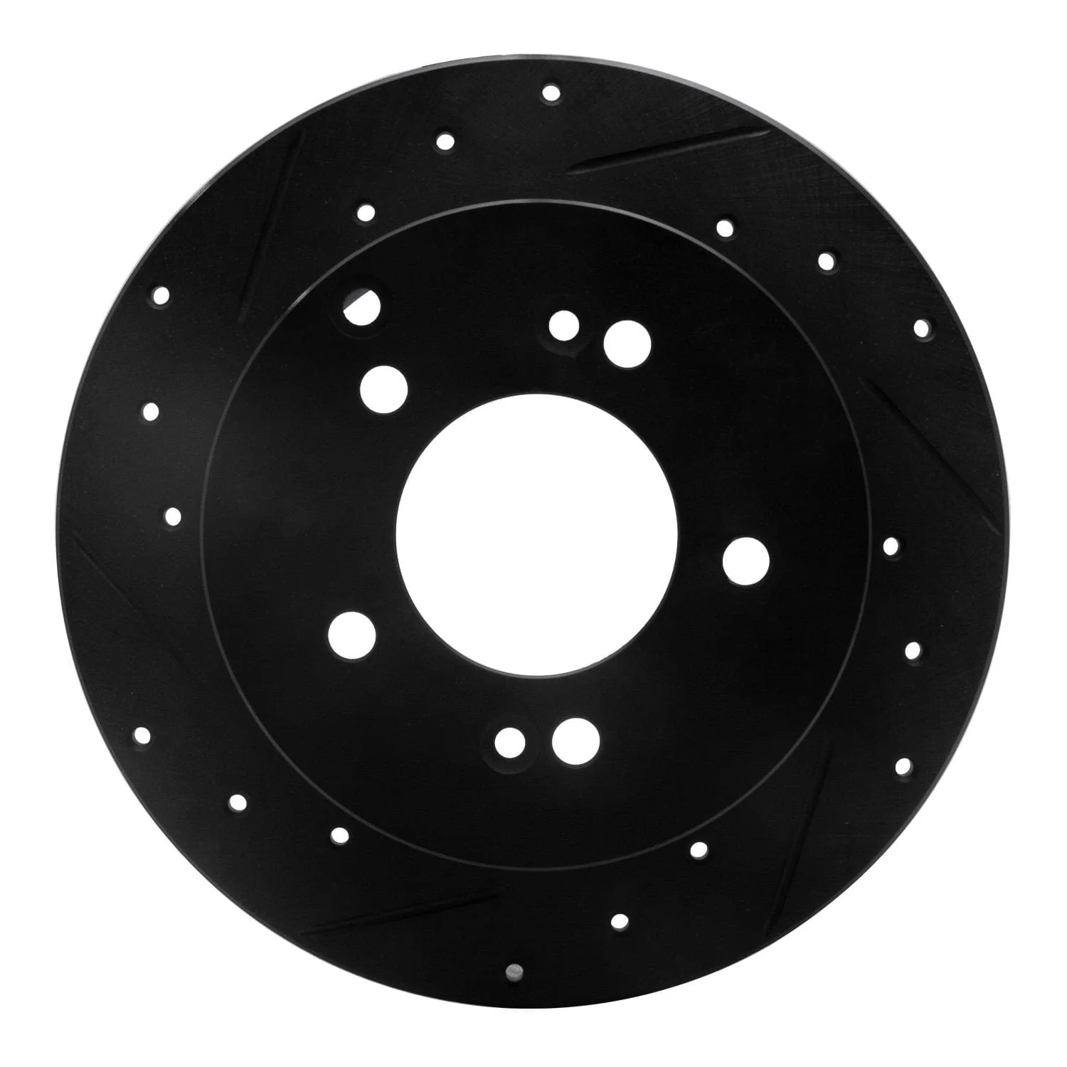 R1 Concepts 07-12 Kia Rondo (USA) Rear Left Drilled & Slotted Black Brake Rotor