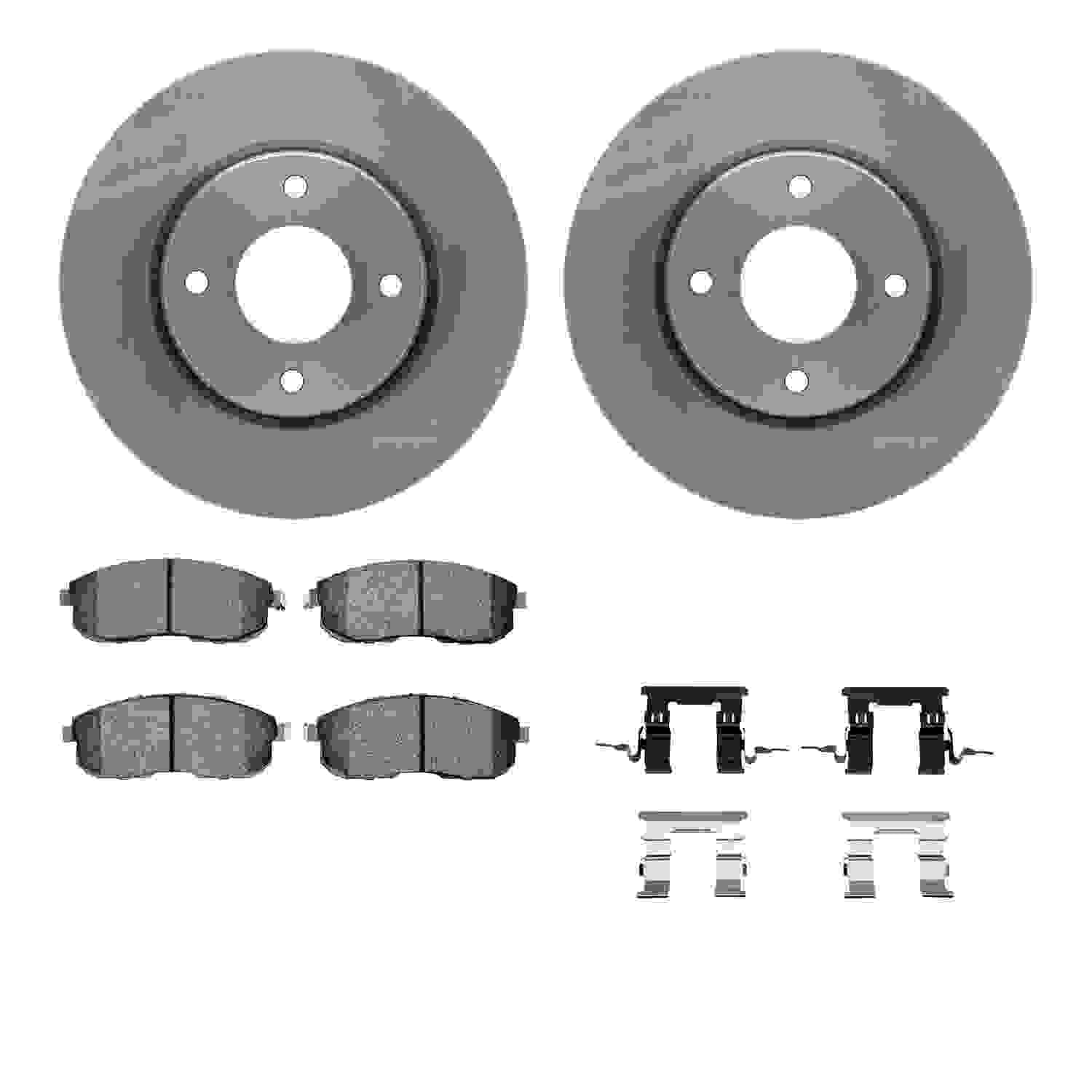 R1 Concepts 07-12 Nissan Sentra Front Brake Rotor Set w/Optimum OE Pads and Hardware