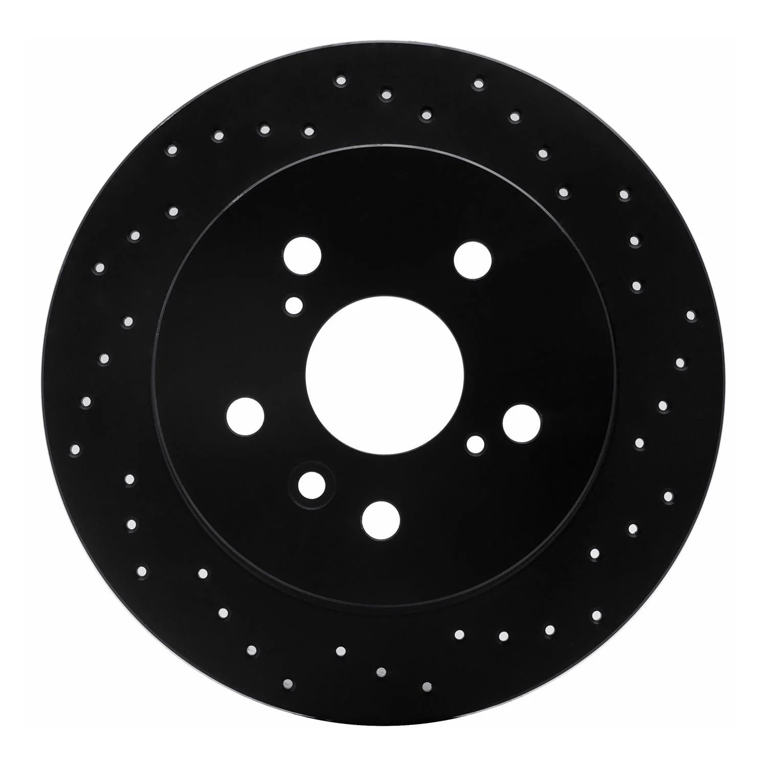 R1 Concepts 07-12 Toyota Avalon Rear Right Drilled Black Brake Rotor