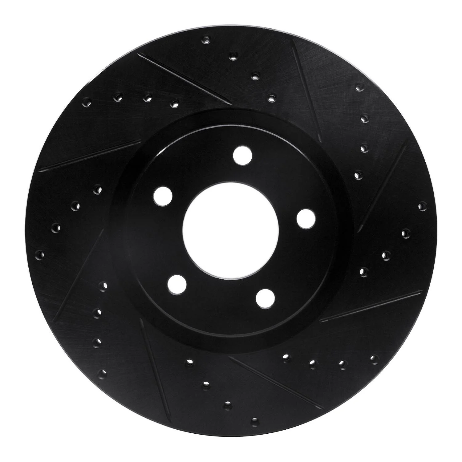 R1 Concepts 07-13 Mazda 3 Front Right Drilled & Slotted Black Brake Rotor