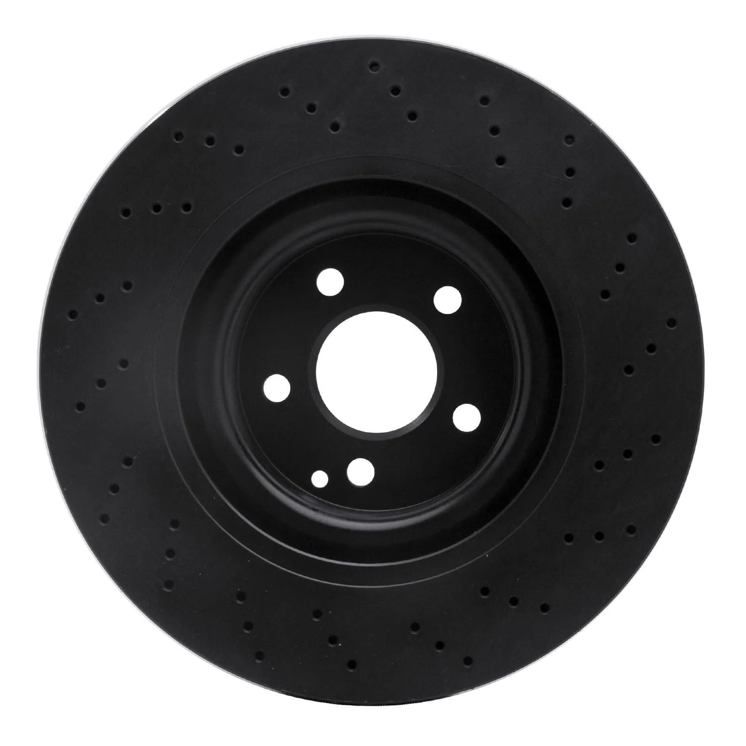 R1 Concepts 07-14 Mercedes-Benz CL550 Front Drilled Black Brake Rotor - Image 2