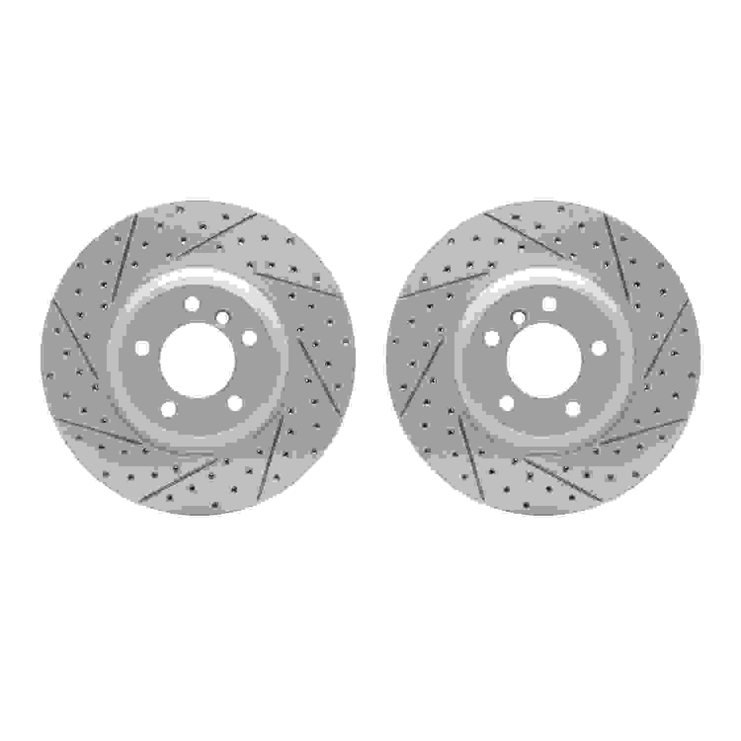 R1 Concepts 07-15 BMW 335i Front Drilled & Slotted Carbon Coated Brake Rotor Set