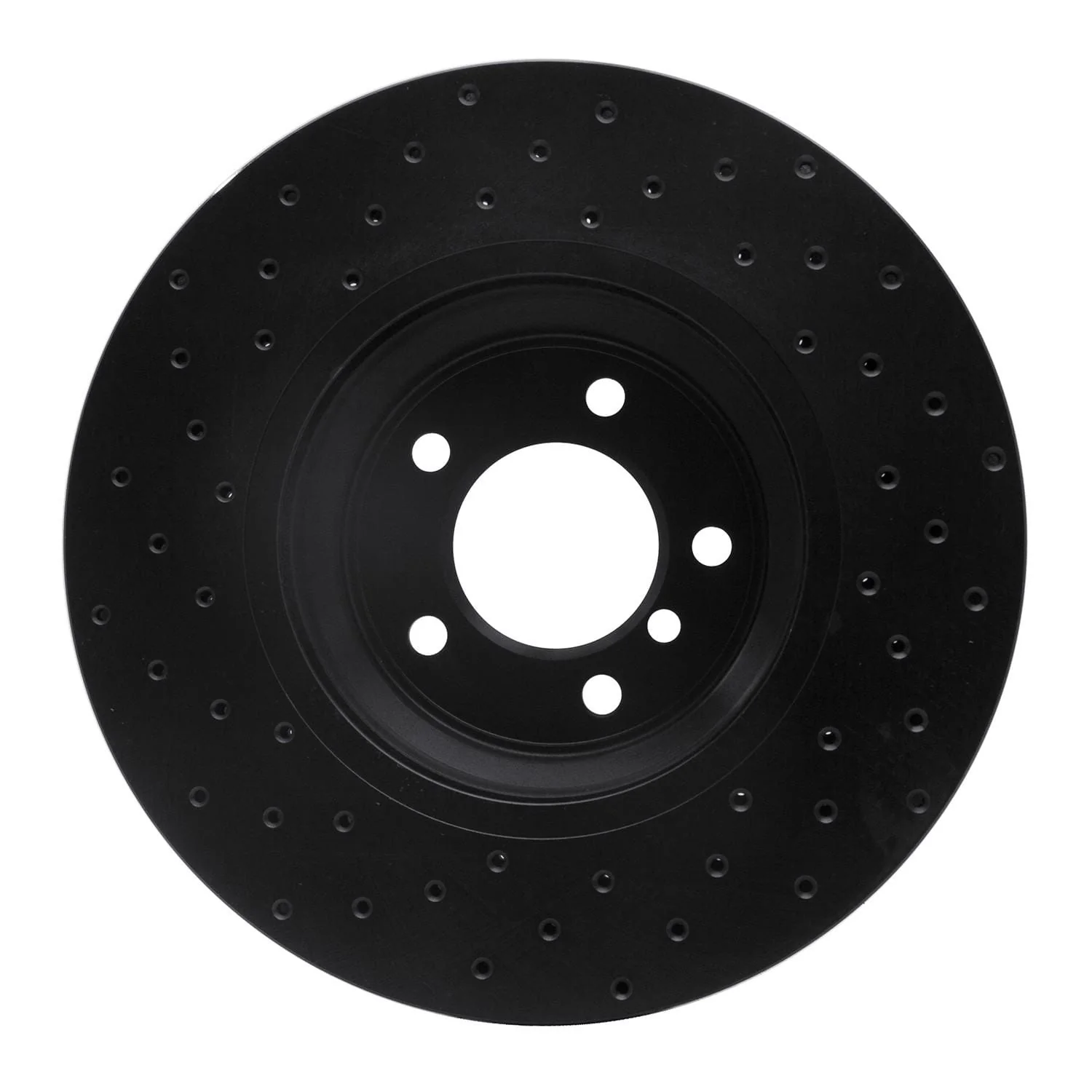 R1 Concepts 07-15 BMW X1 Front Right Drilled Black Brake Rotor - Image 2