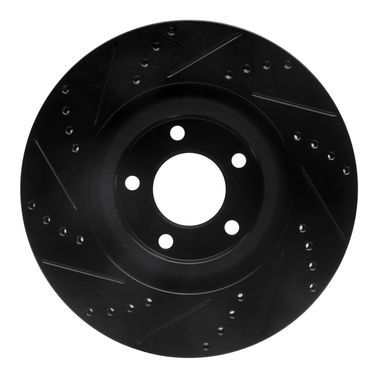 R1 Concepts 07-15 Ford Edge Front Right Drilled & Slotted Black Brake Rotor - Image 2