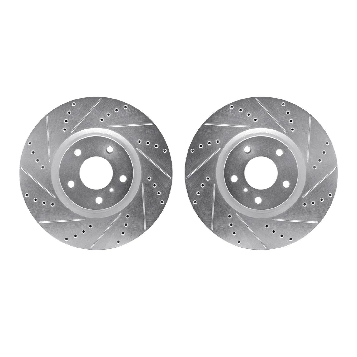 R1 Concepts 07-15 Infiniti G37 Front Drilled & Slotted Silver Brake Rotor Set