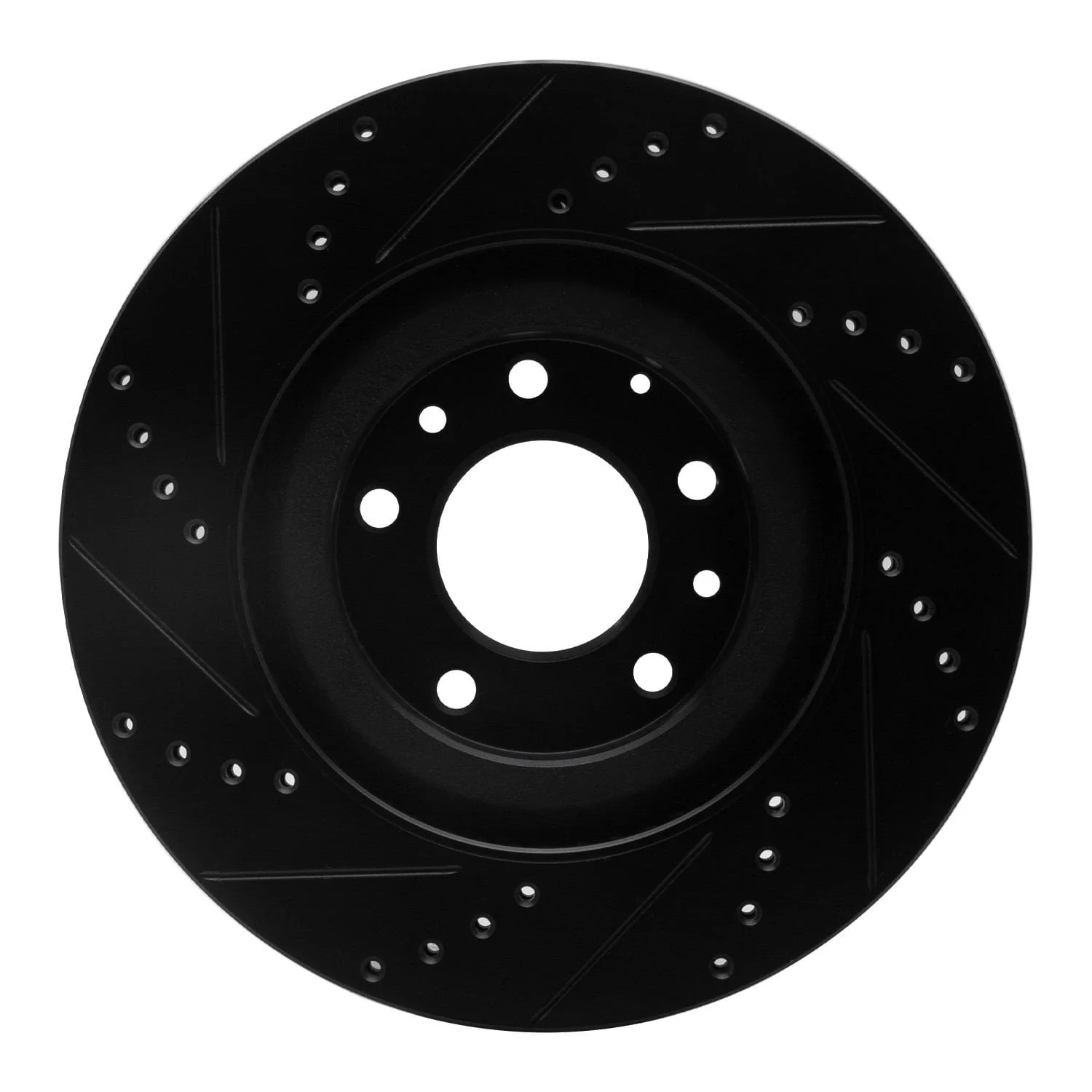 R1 Concepts 07-15 Mazda CX-9 Front Right Drilled & Slotted Black Brake Rotor - Image 2