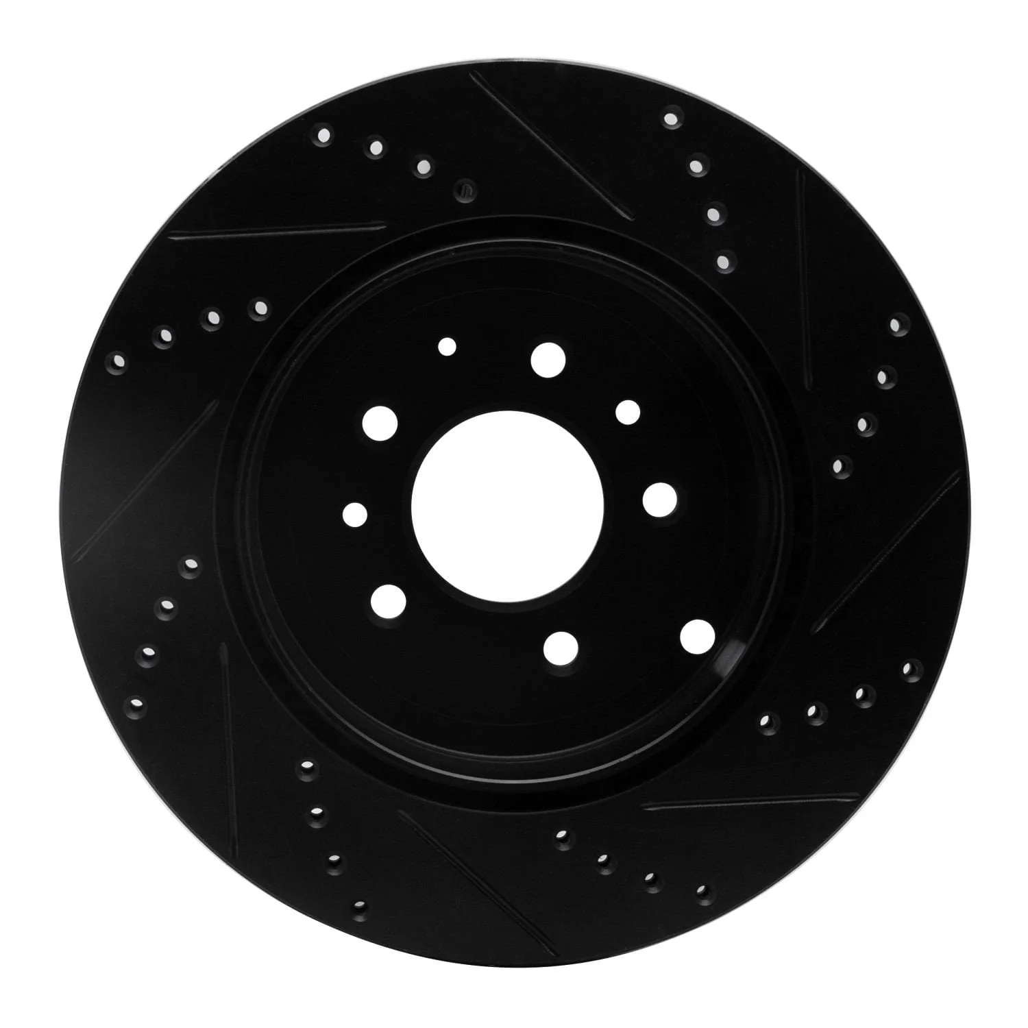 R1 Concepts 07-15 Mazda CX-9 Rear Left Drilled & Slotted Black Brake Rotor - Image 2