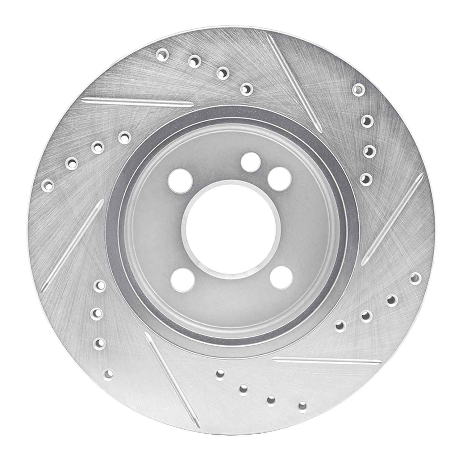R1 Concepts 07-15 Mini Cooper Clubman Front Left Drilled & Slotted Silver Brake Rotor - Image 2