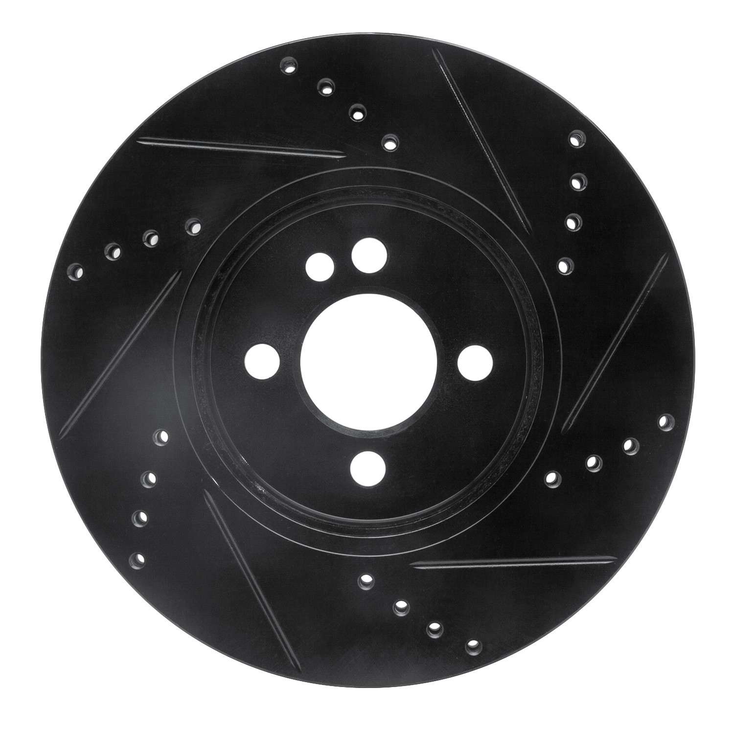 R1 Concepts 07-15 Mini Cooper (Excl Clubman) Front Left Drilled & Slotted Black Brake Rotor - Image 2