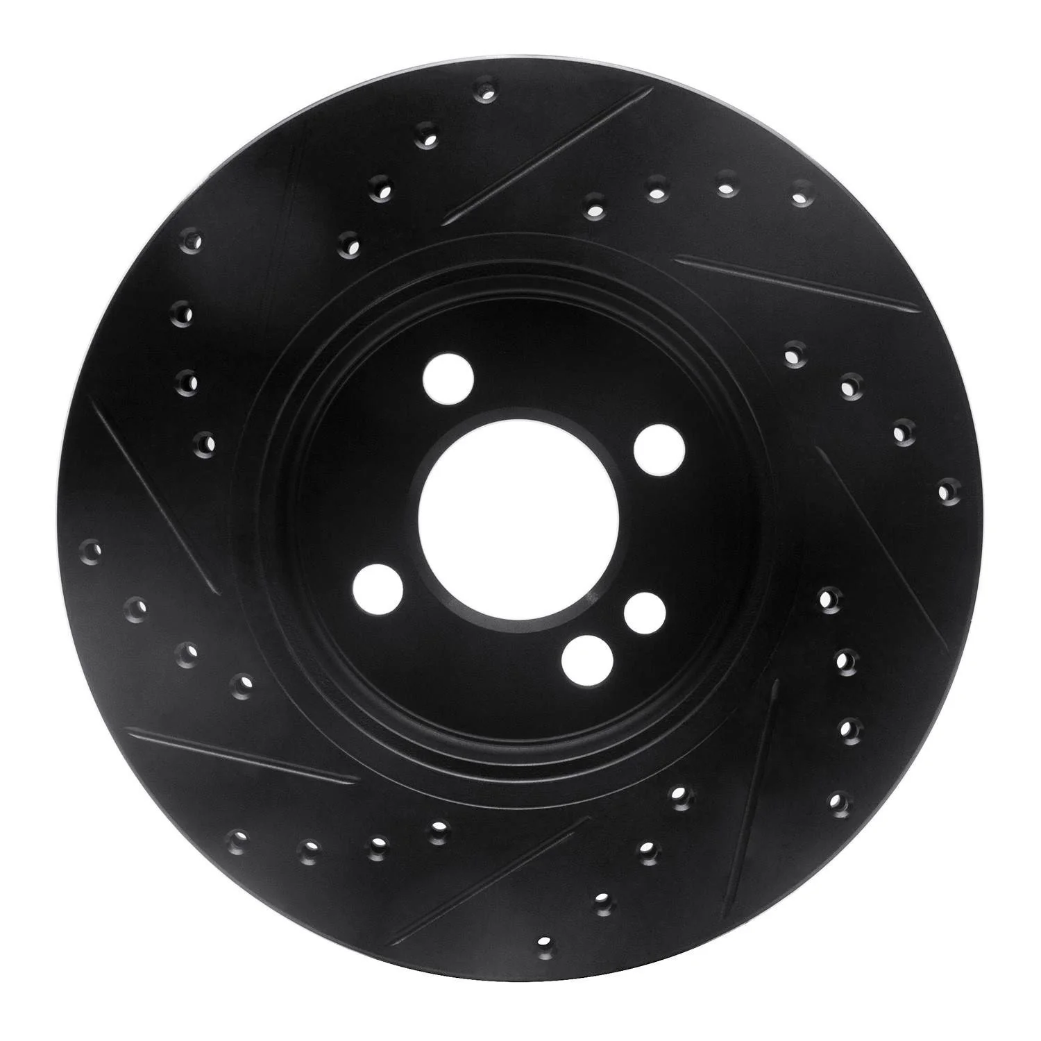 R1 Concepts 07-15 Mini Cooper (Excl Clubman) Front Right Drilled & Slotted Black Brake Rotor - Image 2