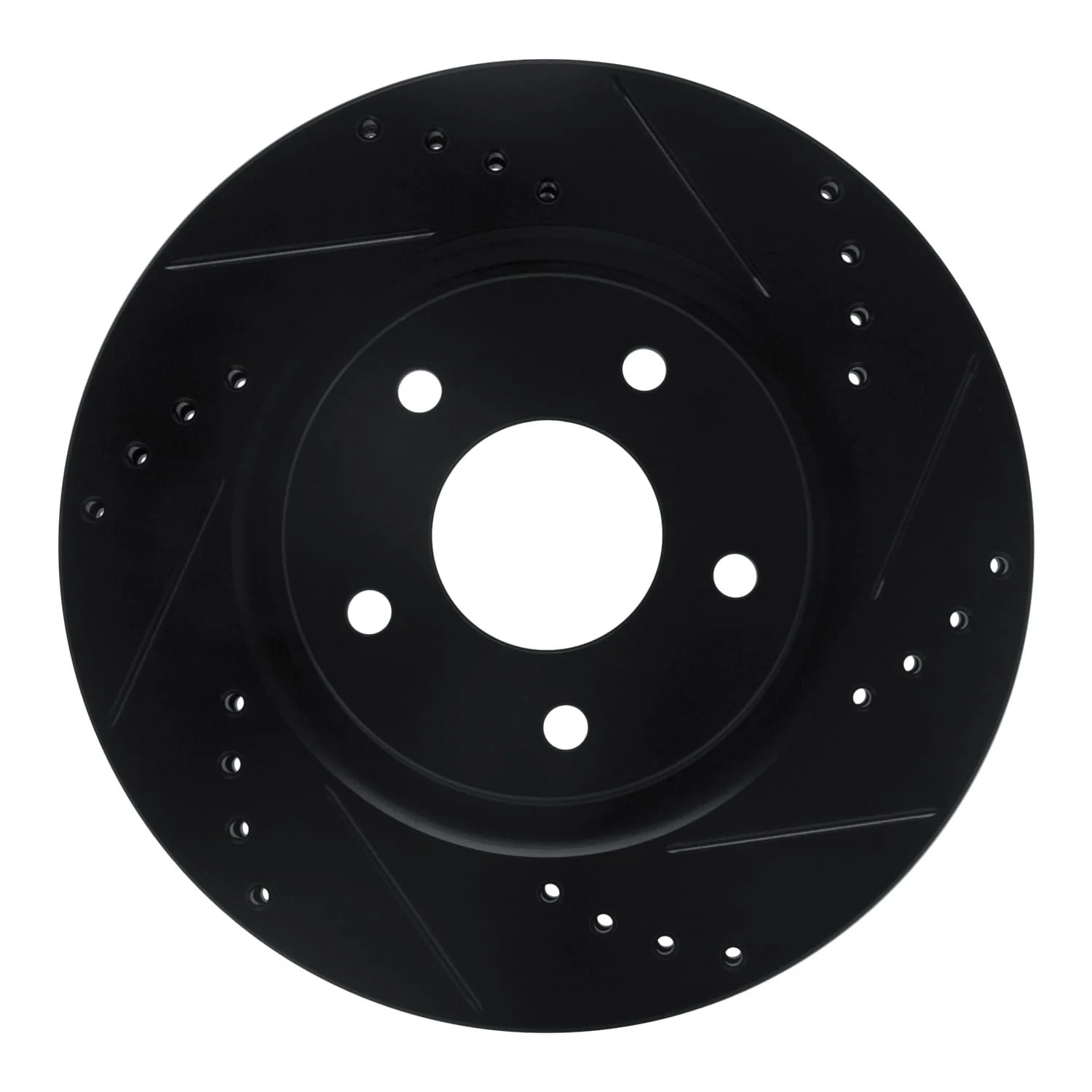 R1 Concepts 07-15 Nissan Rogue Front Right Drilled & Slotted Black Brake Rotor