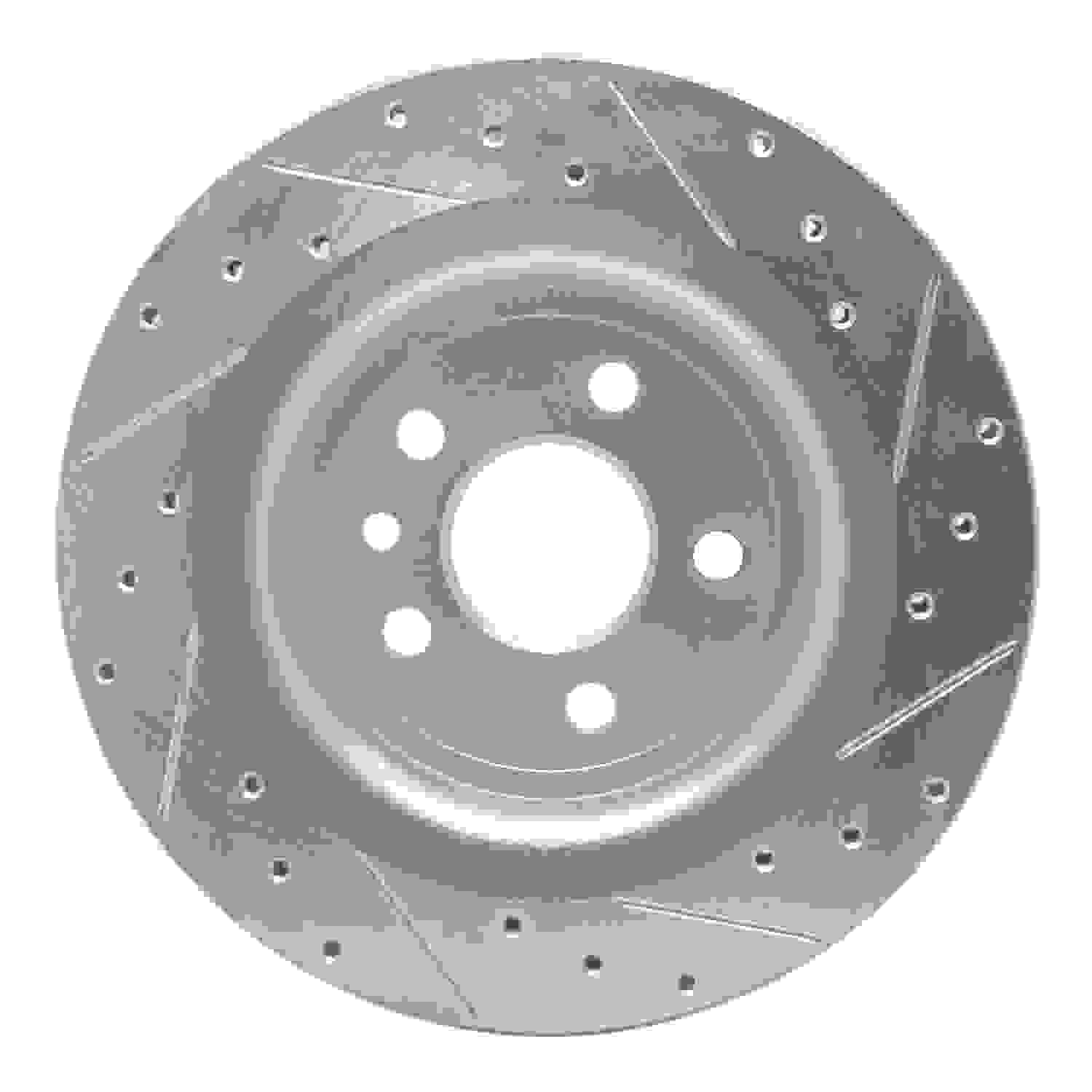 R1 Concepts 07-15 Volvo S80 Rear Left Drilled & Slotted Silver Brake Rotor - Image 2