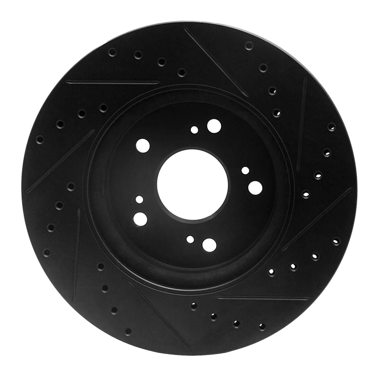 R1 Concepts 07-16 Acura RDX Front Left Drilled & Slotted Black Brake Rotor - Image 2