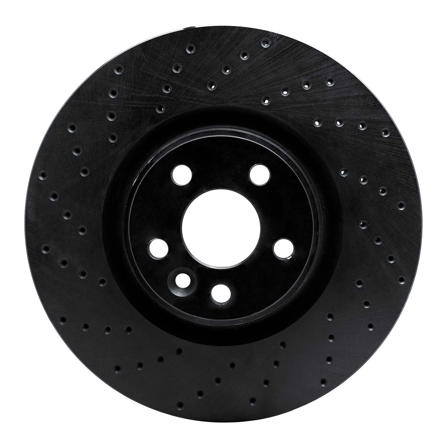 R1 Concepts 07-16 Volvo S60/S80 Front Left Drilled Black Brake Rotor
