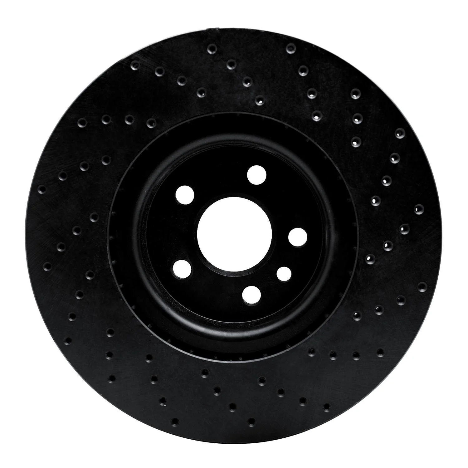 R1 Concepts 07-16 Volvo S60/S80 Front Left Drilled Black Brake Rotor - Image 2