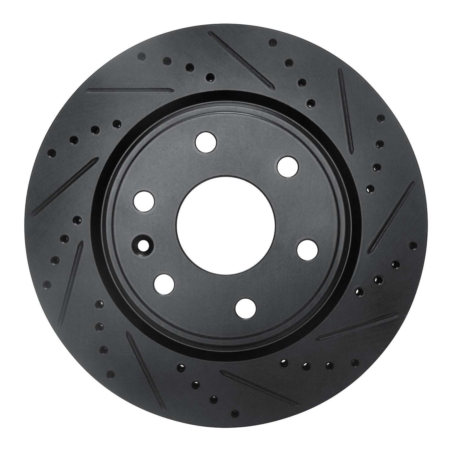 R1 Concepts 07-17 Buick Enclave Front Right Drilled & Slotted Black Brake Rotor