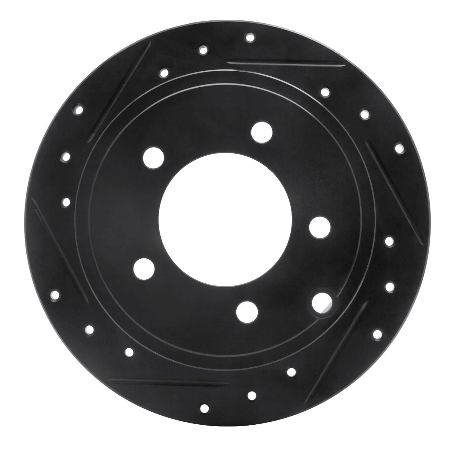 R1 Concepts 07-17 Chrysler 200 Rear Left Drilled & Slotted Black Brake Rotor