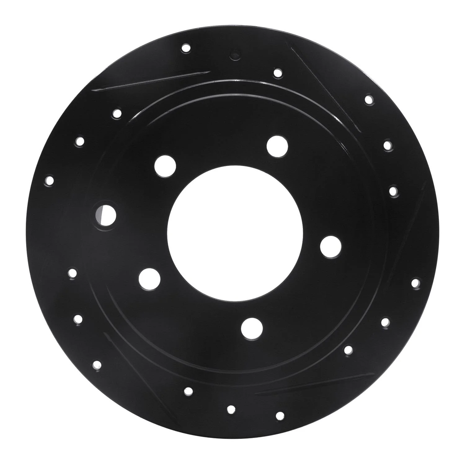 R1 Concepts 07-17 Chrysler 200 Rear Right Drilled & Slotted Black Brake Rotor