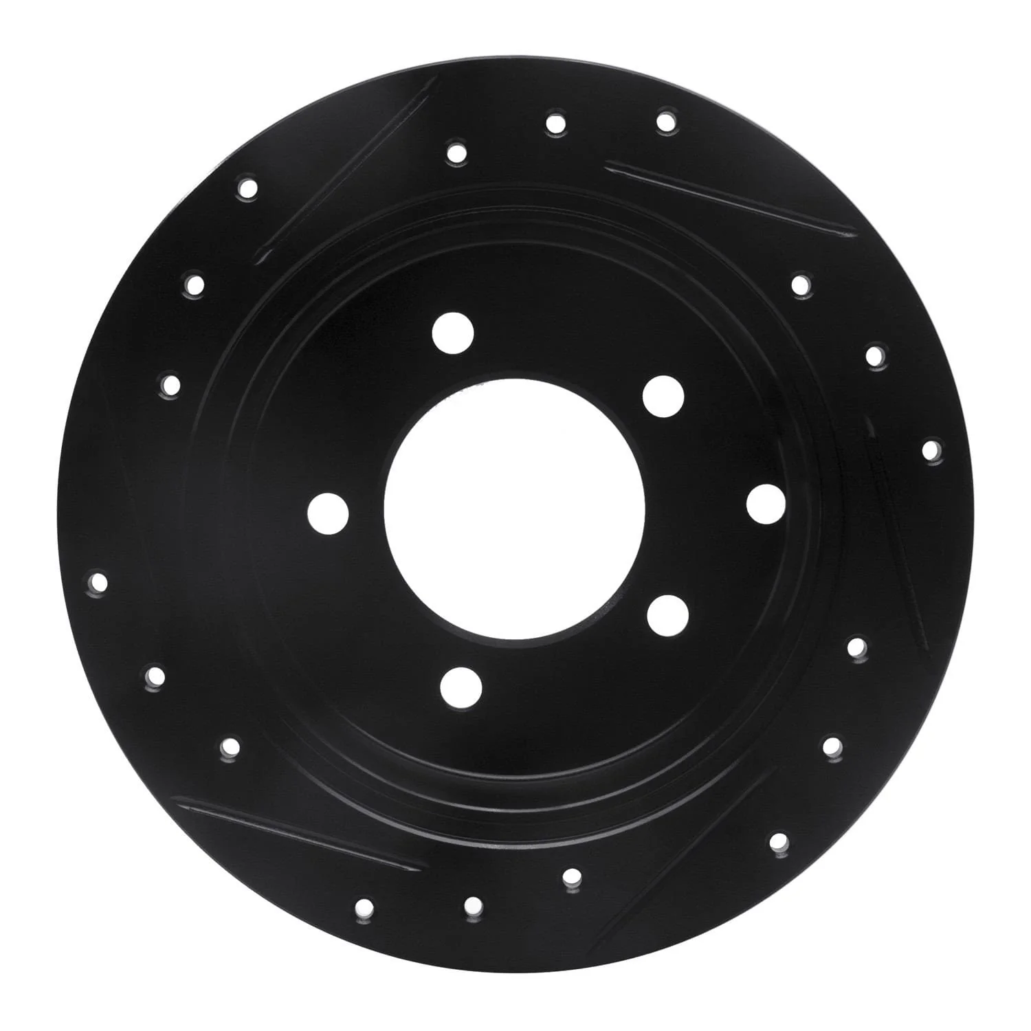 R1 Concepts 07-17 Chrysler 200 Rear Right Drilled & Slotted Black Brake Rotor - Image 2