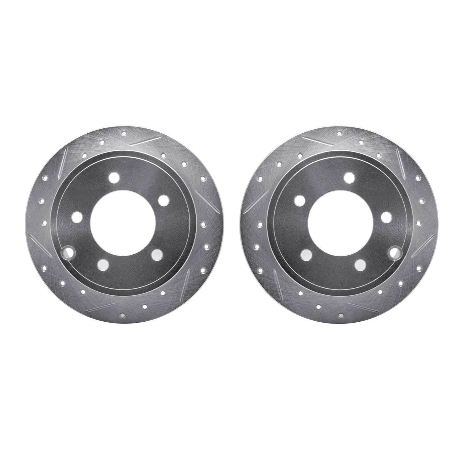 R1 Concepts 07-17 Chrysler Sebring Rear Drilled & Slotted Silver Brake Rotor Set
