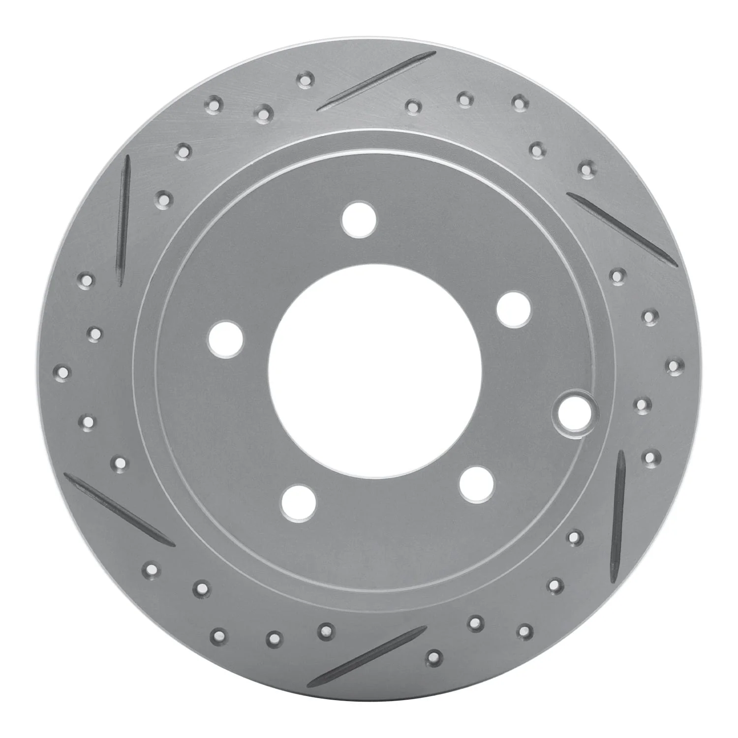 R1 Concepts 07-17 Chrysler Sebring Rear Left Drilled & Slotted Geo-Carbon Rotor