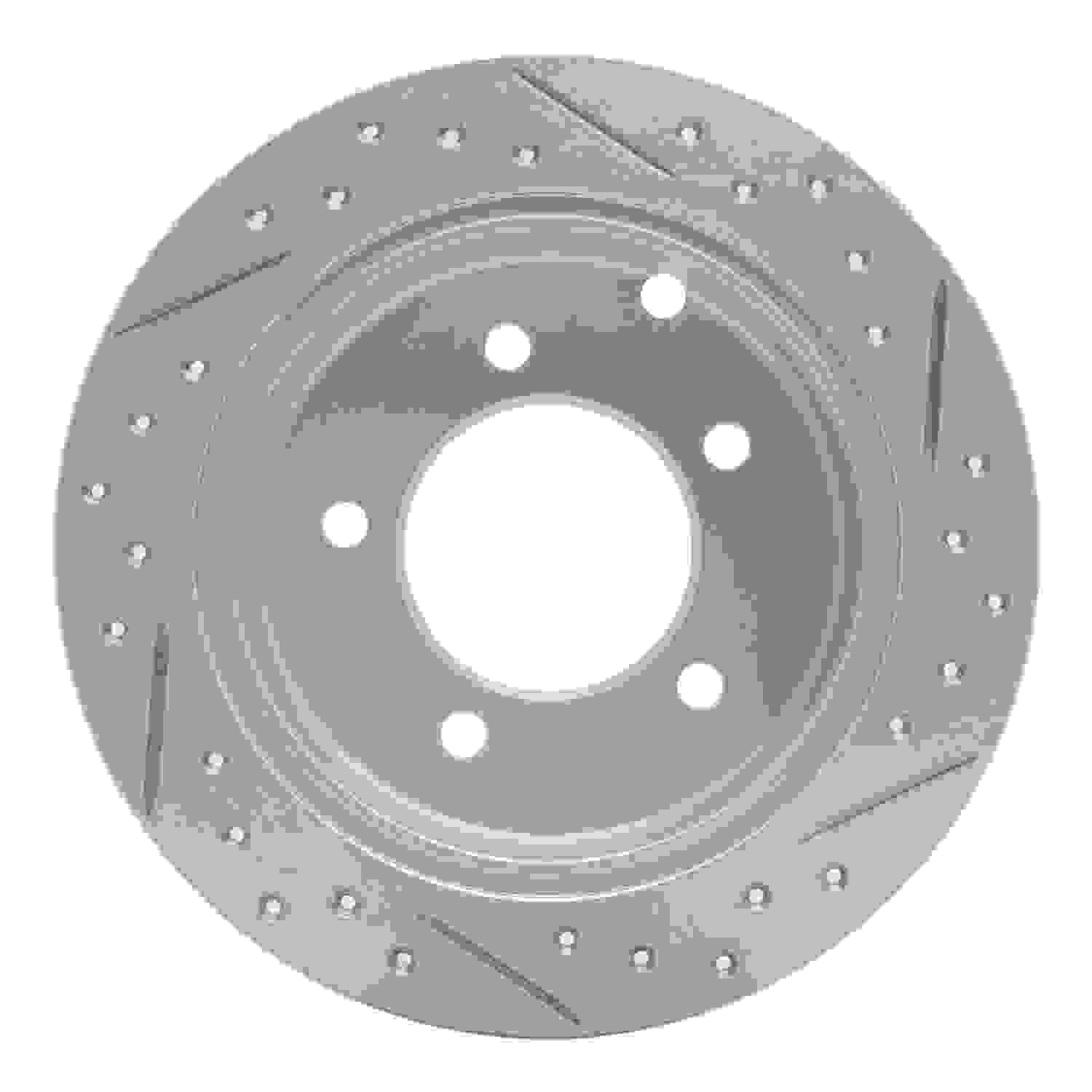 R1 Concepts 07-17 Chrysler Sebring Rear Left Drilled & Slotted Geo-Carbon Rotor - Image 2