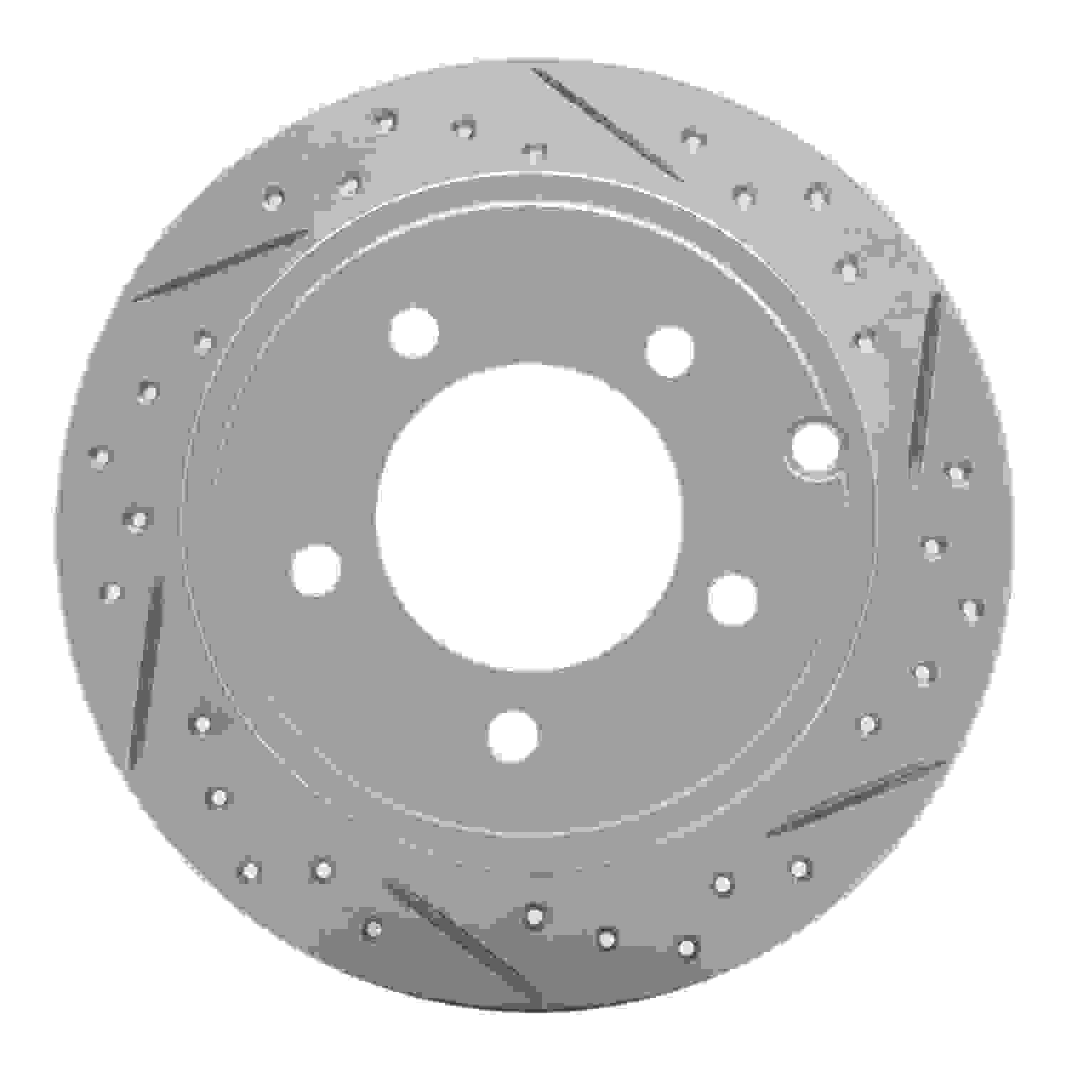 R1 Concepts 07-17 Chrysler Sebring Rear Right Drilled & Slotted Geo-Carbon Rotor