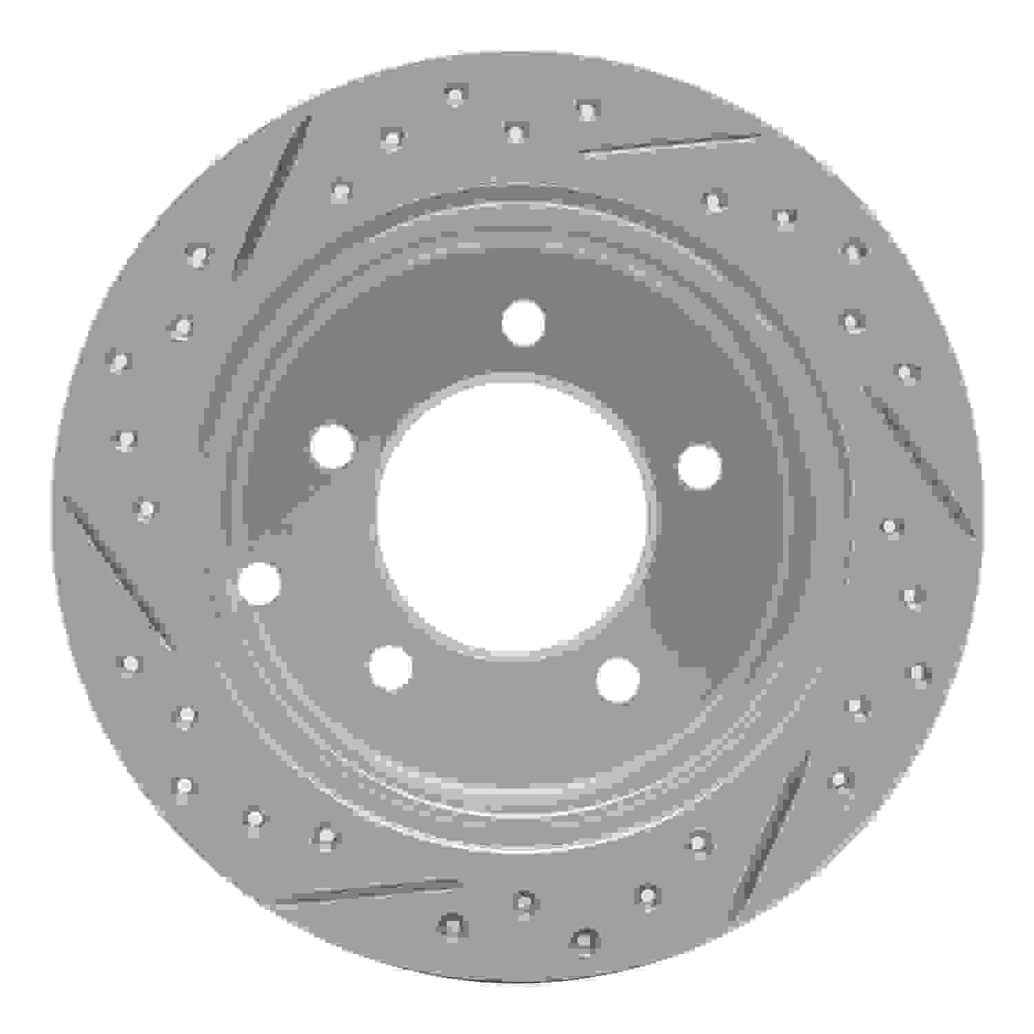 R1 Concepts 07-17 Chrysler Sebring Rear Right Drilled & Slotted Geo-Carbon Rotor - Image 2