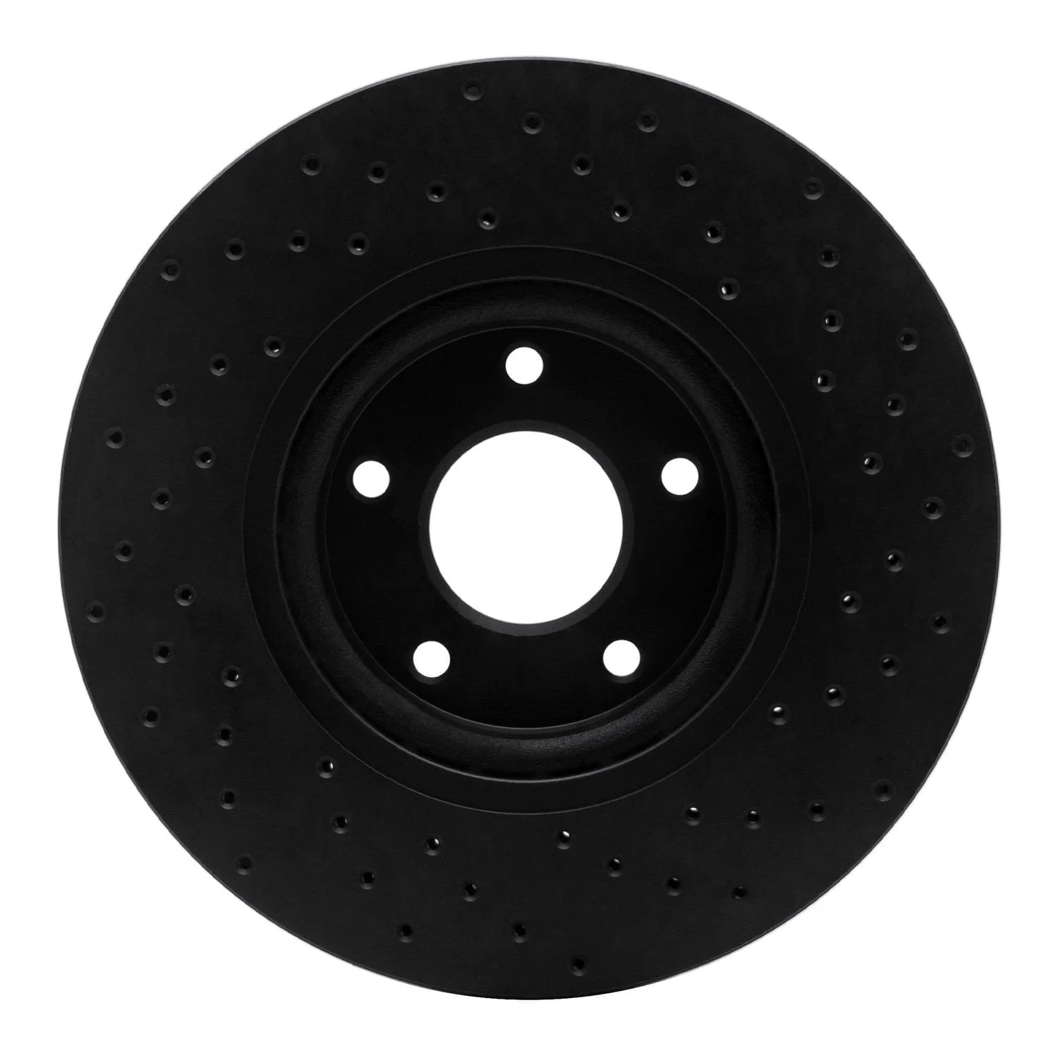 R1 Concepts 07-17 Nissan Juke Front Left Drilled Black Brake Rotor - Image 2