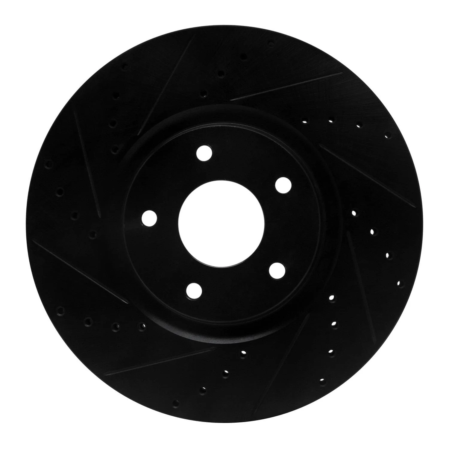 R1 Concepts 07-17 Nissan Juke Front Left Drilled & Slotted Black Brake Rotor