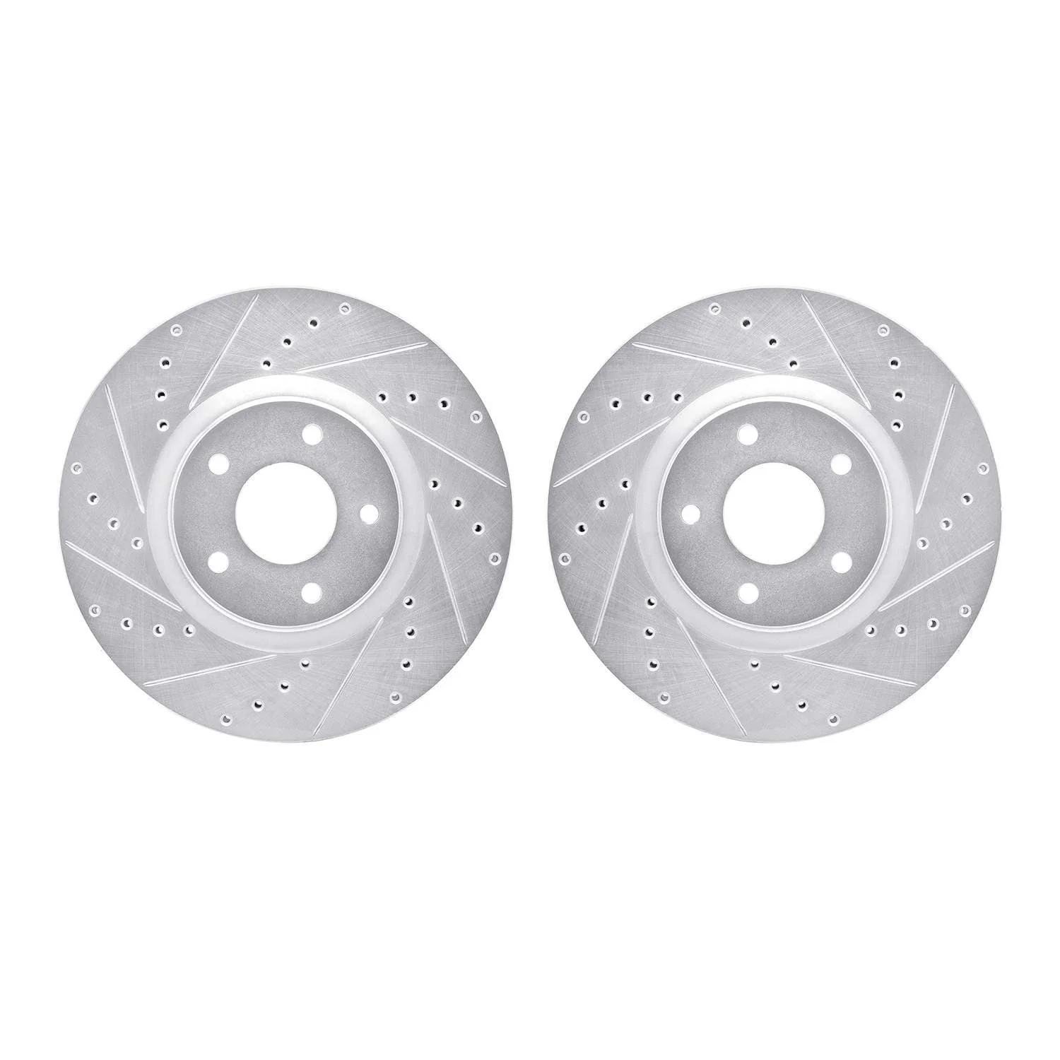 R1 Concepts 07-17 Nissan Sentra Front Drilled & Slotted Silver Brake Rotor Set