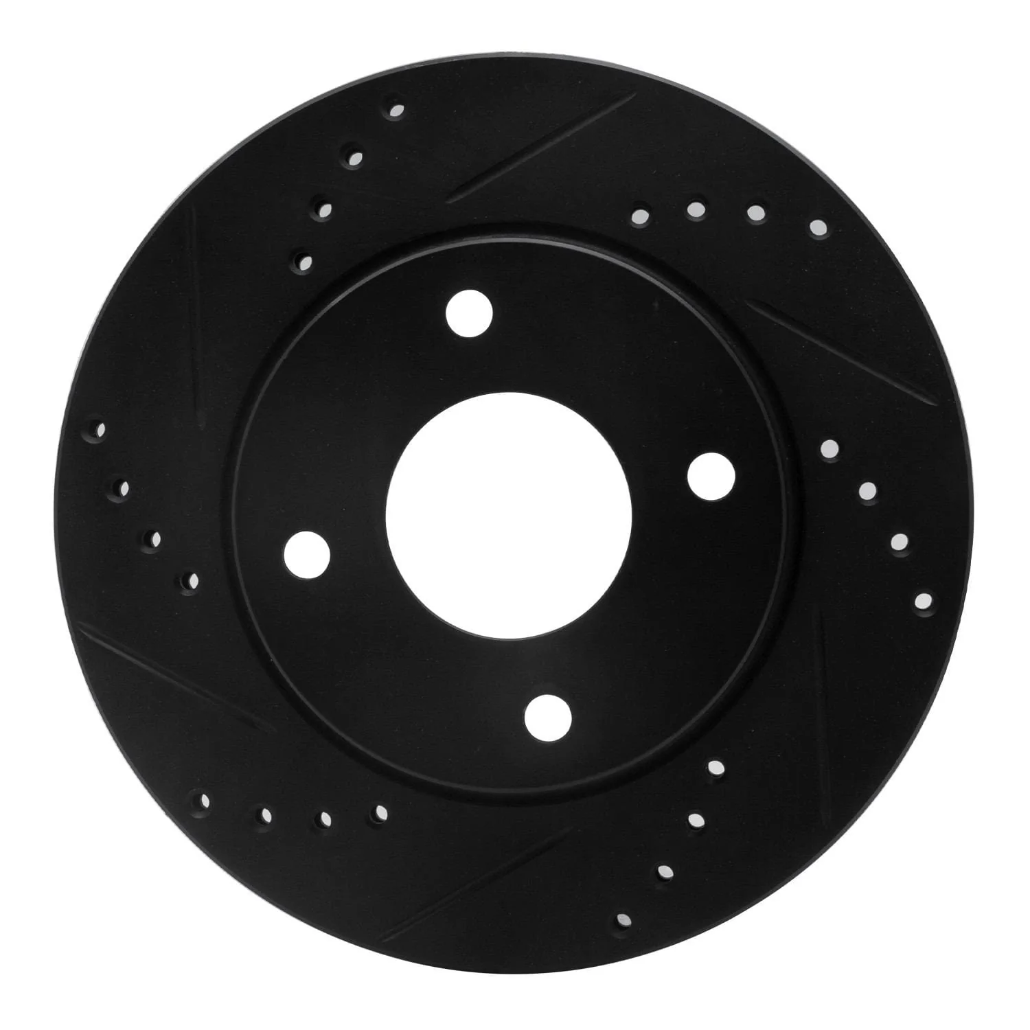 R1 Concepts 07-17 Nissan TIIDA (Mexico) Front Left Drilled & Slotted Black Brake Rotor