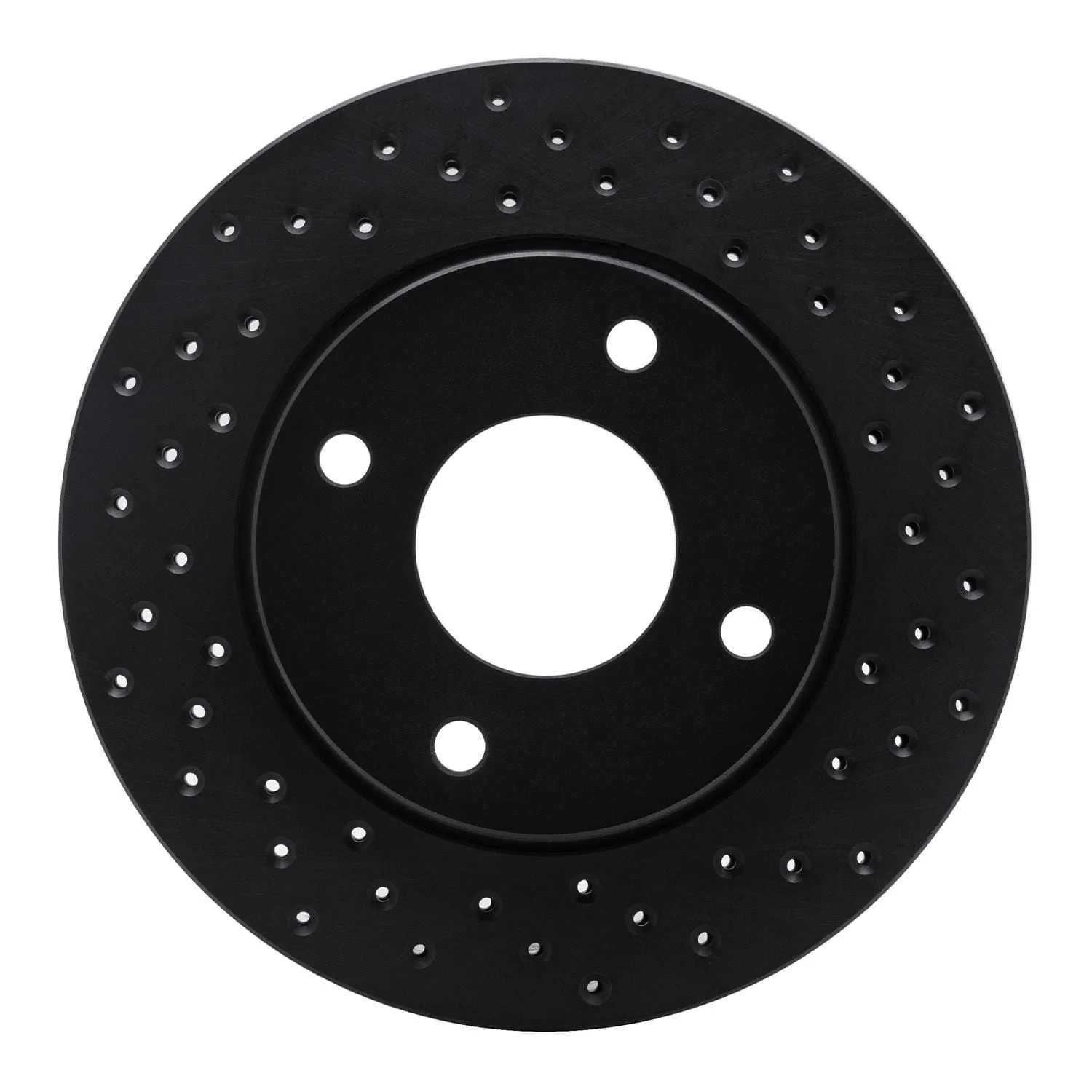 R1 Concepts 07-17 Nissan Versa Front Right Drilled Black Brake Rotor