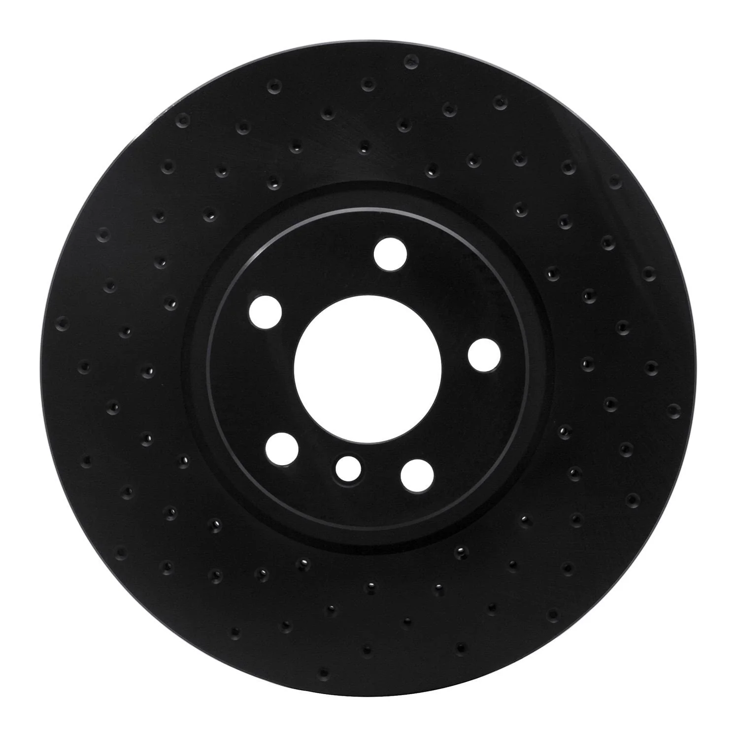R1 Concepts 07-18 BMW X5 Front Left Drilled Black Brake Rotor