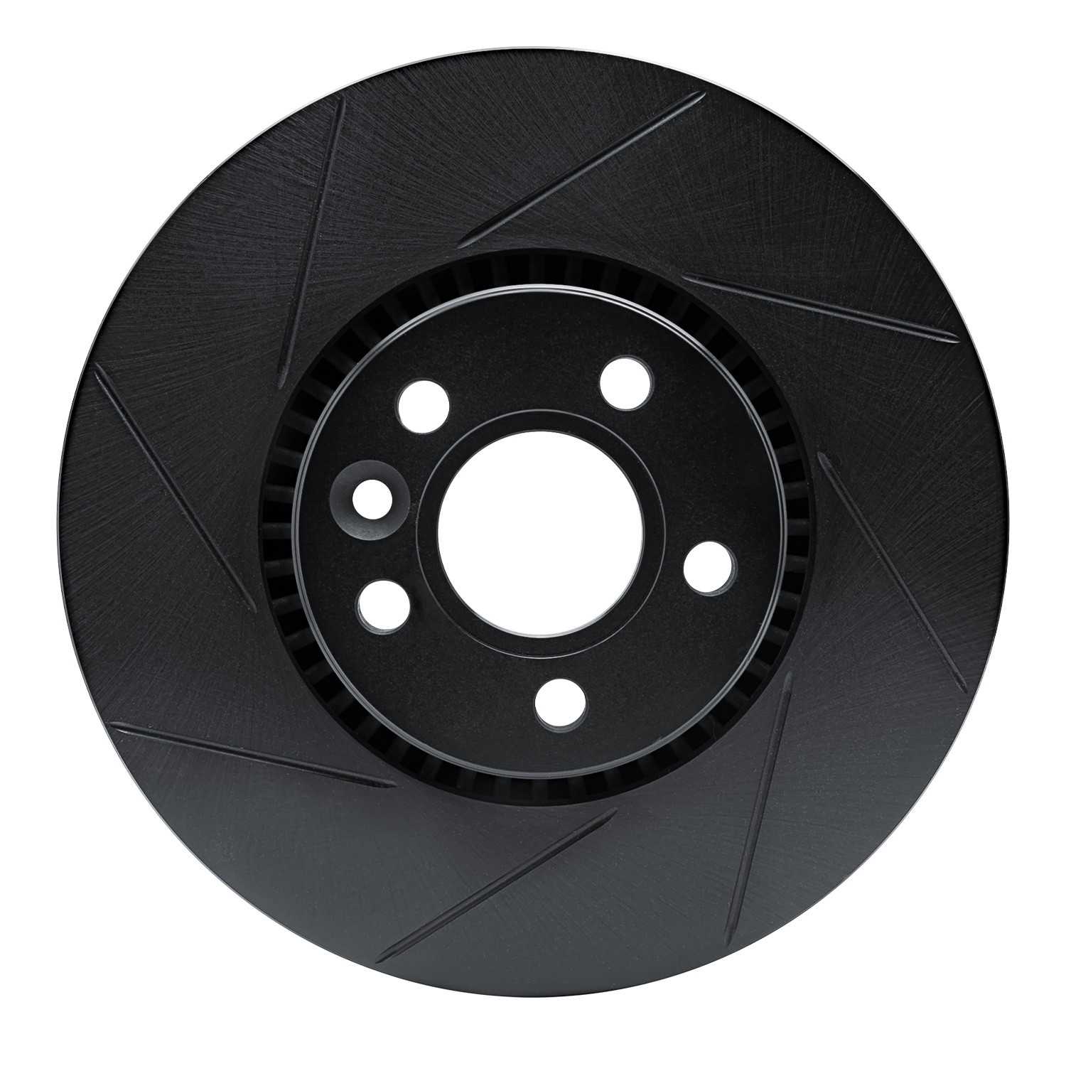 R1 Concepts 07-18 Land Rover LR2 Front Left Slotted Black Brake Rotor