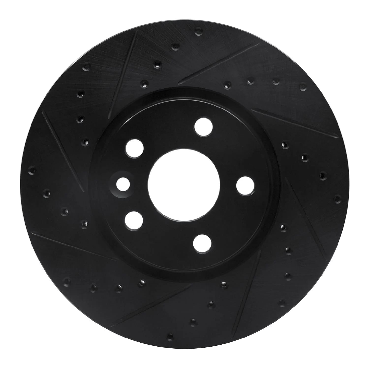 R1 Concepts 07-18 Land Rover Range Rover Evoque Front Left Drilled & Slotted Black Brake Rotor